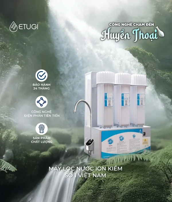 Máy lọc nước ion kiềm ETG102G-C để gầm
