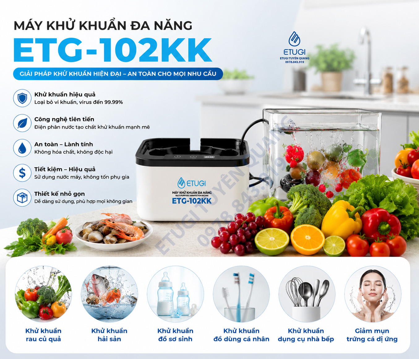 Máy Khử Khuẩn Đa Năng ETG102-KK - Hình ảnh 8