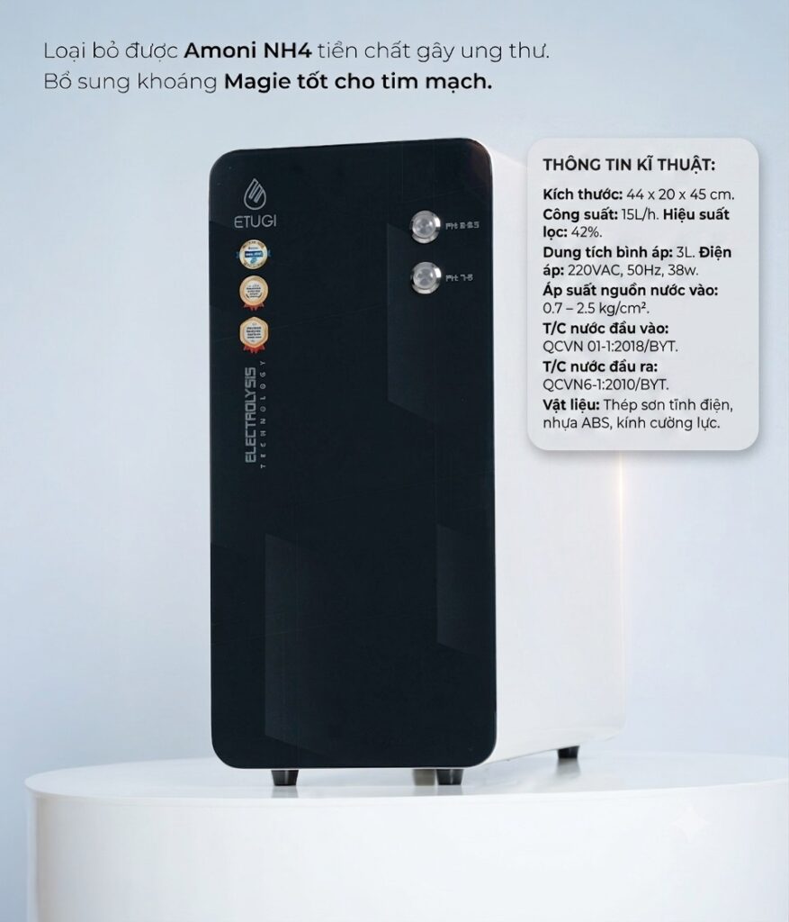 Máy lọc nước ion kiềm ETG102G-SX để bàn
