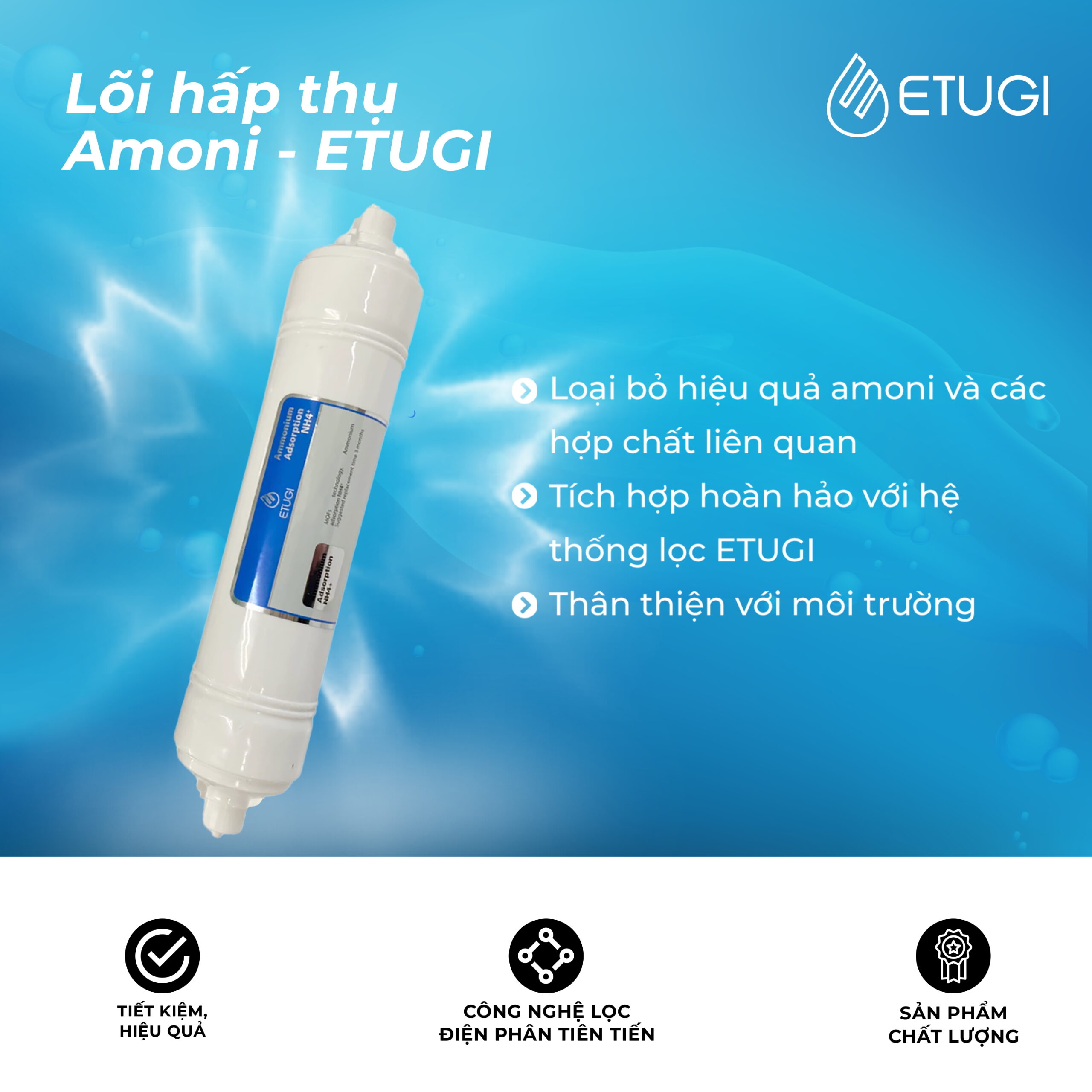 Màng Lọc Amoni Chính Hãng – Lõi Lọc ETUGI Số 5 cho máy lọc Ion Kiềm - Hình ảnh 2