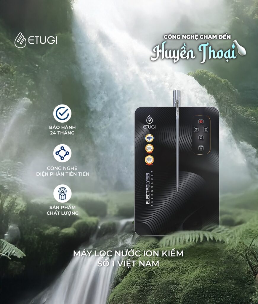 Máy lọc nước ion kiềm ETG102TT-SX cảm ứng treo tường gắn kèm máy RO